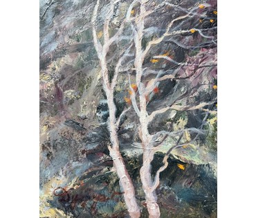 Дударенко Л.А. "Ветреный день", 1979г. Картон, масло. Размер с рамой 86,5х67 см. № 3730 (артикул №3730) - фото №2