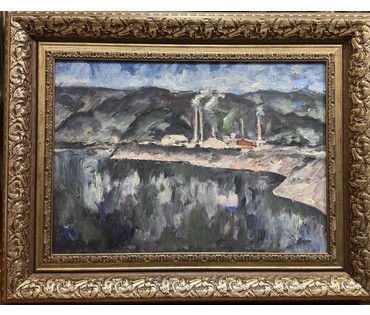 Дударенко Л.А "Преображение пейзажа ", 1969 год. Картон, масло. Размер с рамой 66х52 см. № 3732 (артикул №3732) - фото №1