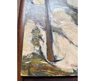 Дударенко Л.А "Дюны", 1965г. Картон, масло. Размер с рамой 84х64 см. № 3733 (артикул №3733) - фото №3