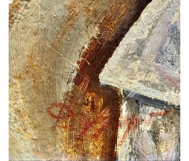 Дударенко Л.А "За Хохловым", 1972г. Картон, масло. Размер с рамой 96,5х66,5 см. № 3734 (артикул №3734) - фото №4