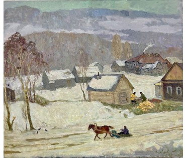 Козловский А.С "Весна в Заславле", 2007г. Холст, масло. Размер с рамой 104х93,5 см. № 3738 (артикул №3738) - фото №4