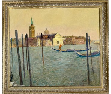 Козловский А.С "Венеция.Вид на Лидо",2011г. Холст, масло. Размер с рамой 94х84 см. № 3741 (артикул №3741) - фото №1