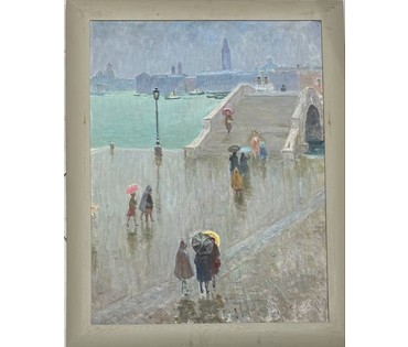Козловский А.С "Дождь в Венеции", 2007г. Холст, масло. Размер с рамой 50х63 см. № 3747 (артикул №3747) - фото №1