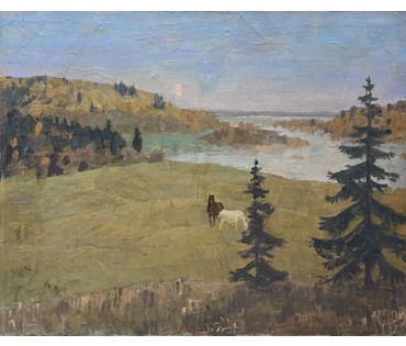 Козловский А.С "Тихая песня"", холст, масло. Размер 100х79 см. № 3754 (артикул №3754) - фото №1