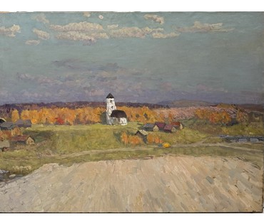 Козловский А.С "Осень в Заславле", холст, масло. Размер с рамой 104х81,5 см. № 3755 (артикул №3755) - фото №2