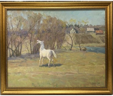 Козловский А.С "Весна пришла", холст, масло. Размер с рамой 113х93,5см. № 3757 (артикул №3757) - фото №1