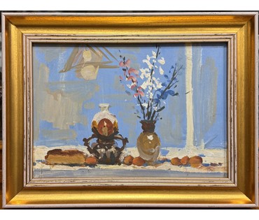 Хмелевский В.В "Натюрморт", ДВП, масло. Размер 21,5х31 см. № 3762 (артикул №3762) - фото №1