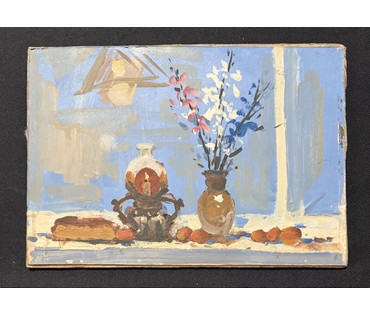 Хмелевский В.В "Натюрморт", ДВП, масло. Размер 21,5х31 см. № 3762 (артикул №3762) - фото №1