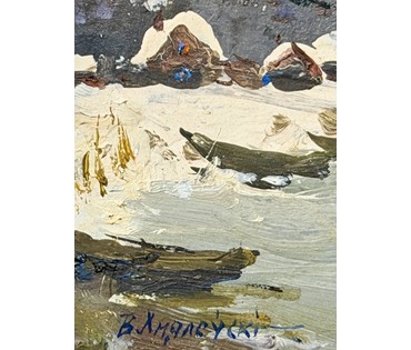 Хмелевский В.В. Этюд. Картон, масло. Размер с родным паспарту 37х29 см. № 3763 (артикул №3763) - фото №2
