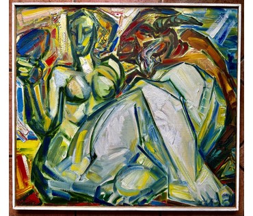 Рубцов В.М. Каталожная работа "Афродита и пан", 2006г. Холст, масло. Размер 92х101,5 см. № 3765 (артикул №3765) - фото №2