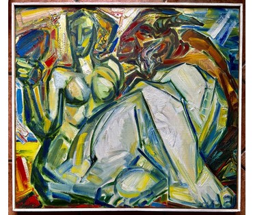 Рубцов В.М. Каталожная работа "Афродита и пан", 2006г. Холст, масло. Размер 92х101,5 см. № 3765 (артикул №3765) - фото №1