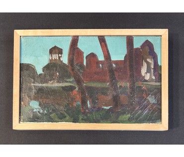 Свентоховский П.В. Этюд. 1982г. Холст, масло. Размер с рамой 22х33,5 см. № 3768 (артикул №3768) - фото №1