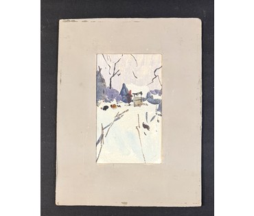 Хмелевский В.В.Этюд. ДВП, масло. Размер с паспарту 28х37 см. № 3773 (артикул №3773) - фото №1