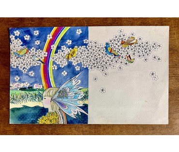 Селещук Н.М "Счастливый миг", акварель. Размер 24,5х40 см. № 3774 (артикул №3774) - фото №1