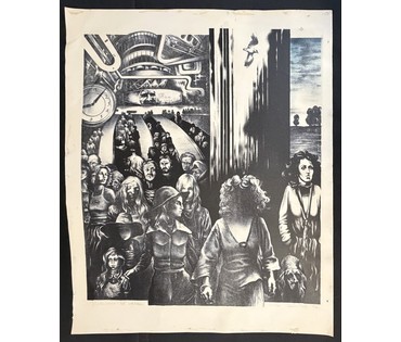 Селещук Н.М. "Каждый день",цветная автолитография, 1977 г. Размер 64х79 см. № 3784 (артикул №3784) - фото №1