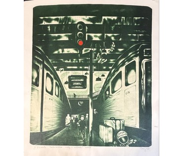 Селещук Н.М "Петру Климуку. Путешествие туда и обратно", цветная автолитография. Размер 53х64 см. № 3786 (артикул №3786) - фото №1