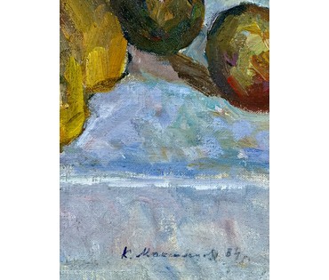 Максимцев К.И "Натюрморт",1984г. Холст, масло. Размер с рамой 96х96 см. № 3787 (артикул №3787) - фото №6
