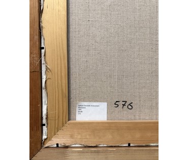 Зайцев Е.А. Каталожная работа "Минщина", 1991г. Холст, масло. Размер с родной рамой 65,5х86 см. № 3790 (артикул №3790) - фото №3