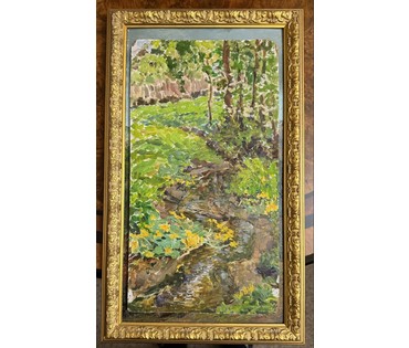 Жолток В.К "Ручеёк", этюд. Картон, масло. Размер с рамой № 3801 (артикул №3801) - фото №1