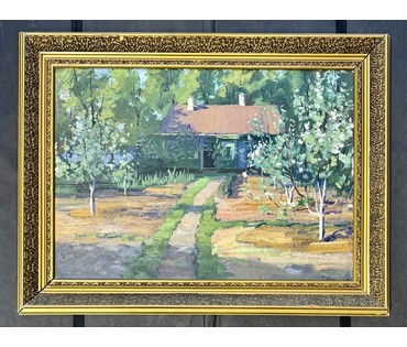 Манизер Г.М "Пейзаж". Картон, масло. Размер с рамой 64х84 см. № 3813 (артикул №3813) - фото №3