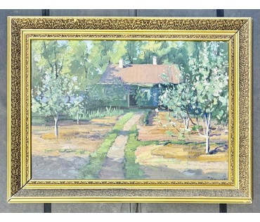 Манизер Г.М "Пейзаж". Картон, масло. Размер с рамой 64х84 см. № 3813 (артикул №3813) - фото №4