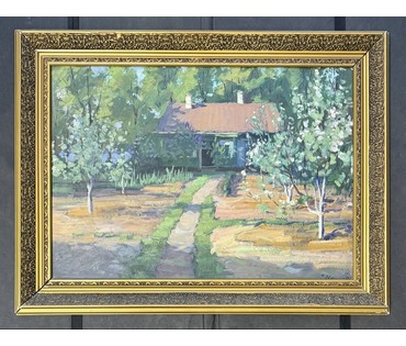 Манизер Г.М "Пейзаж". Картон, масло. Размер с рамой 64х84 см. № 3813 (артикул №3813) - фото №5