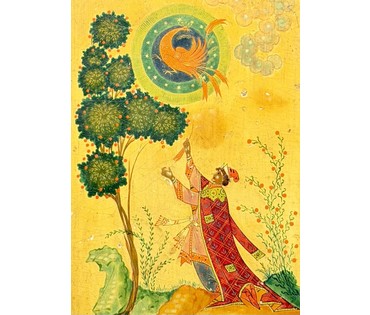 Вакуров И.П. Каталожная миниатюра основоположника Палехской школы "Иван -царевич и жар-птица", 1946г. Размер 17х11,5 см. № 3815 (артикул №3815) - фото №3