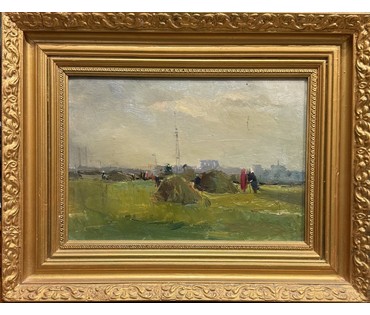 Красовский Е.Е "Минск", картон, масло. Размер с родной рамой 48х38 см. № 3814 (артикул №3814) - фото №1