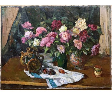 Кудревич Р.В. Народный художник. "Розы", холст, масло. Размер 120х90 см. № 3818 (артикул №3818) - фото №7