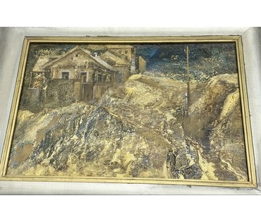 Скрипниченко Г.С. Минск "Паміж вуліцай Варвашэні і Стараслабоцкай",1967г. Смешанная техника. Размер с рамой 58х43 см. № 3915 (артикул №3915) - фото №2