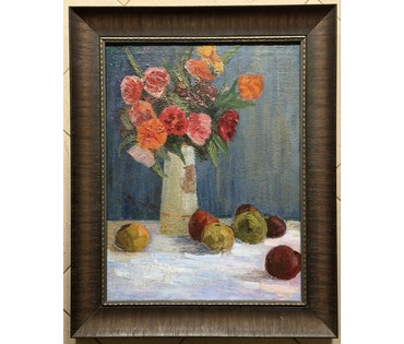 Довгялло М.Х "Натюрморт", 1950г. Холст, масло. Размер с рамой 59х73,5 см. № 3826 (артикул №3826) - фото №3