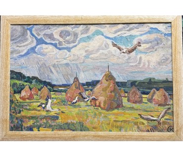 Катков С.П "Лето", 1960 год. Холст, масло. Размер с рамой 64,5х45,5 см. № 3850 (артикул №3850) - фото №1