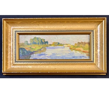 Кубарев В.Г. Этюд. Картон, масло. Размер 23х42 см. № 3858 (артикул №3858) - фото №2