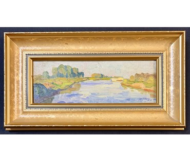 Кубарев В.Г. Этюд. Картон, масло. Размер 23х42 см. № 3858 (артикул №3858) - фото №3