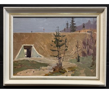 Данциг М.В "Дорога", 1960г. Картон, масло. Размер с рамой 65х85 см. № 3871 (артикул №3871) - фото №2