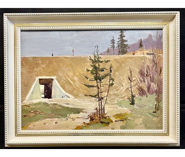 Данциг М.В "Дорога", 1960г. Картон, масло. Размер с рамой 65х85 см. № 3871 (артикул №3871) - фото №3