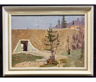 Данциг М.В "Дорога", 1960г. Картон, масло. Размер с рамой 65х85 см. № 3871 (артикул №3871) - фото №4