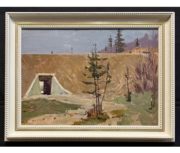 Данциг М.В "Дорога", 1960г. Картон, масло. Размер с рамой 65х85 см. № 3871 (артикул №3871) - фото №5