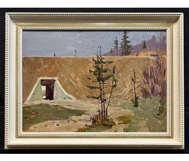 Данциг М.В "Дорога", 1960г. Картон, масло. Размер с рамой 65х85 см. № 3871 (артикул №3871) - фото №6