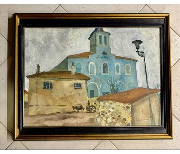 Заборов Б.А "Пейзаж", 1970г. Экспертное заключение. Картон, смешанная техника. Размер 48х67 см. № 3875 (артикул №3875) - фото №10