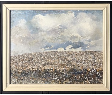 Барановский А.В "Рожь", 1986г. Картон, масло. Размер с рамой 45х55 см. № 3879 (артикул №3879) - фото №2
