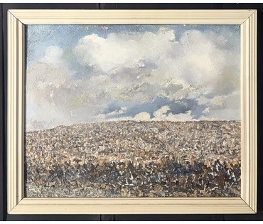 Барановский А.В "Рожь", 1986г. Картон, масло. Размер с рамой 45х55 см. № 3879 (артикул №3879) - фото №4