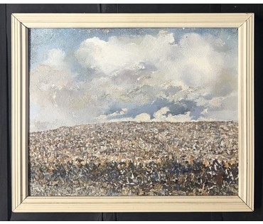 Барановский А.В "Рожь", 1986г. Картон, масло. Размер с рамой 45х55 см. № 3879 (артикул №3879) - фото №5