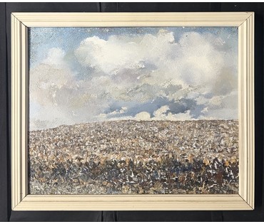Барановский А.В "Рожь", 1986г. Картон, масло. Размер с рамой 45х55 см. № 3879 (артикул №3879) - фото №1