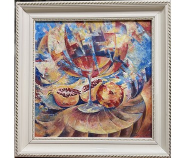 Арутюнян С.А. Из серии "Гранатовое вино. Бокал". Холст, масло. Размер 40х40 см. № 3888 (артикул №3888) - фото №1