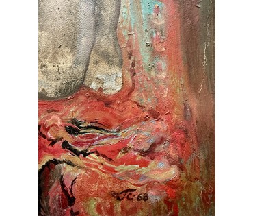 Скрипниченко Г.С. Художник-сюрреалист, "белорусский Дали"."Сучасны Сэбасцян", 1968г. Смешанная техника. Размер 59х41,5 см. № 3889 (артикул №3889) - фото №7