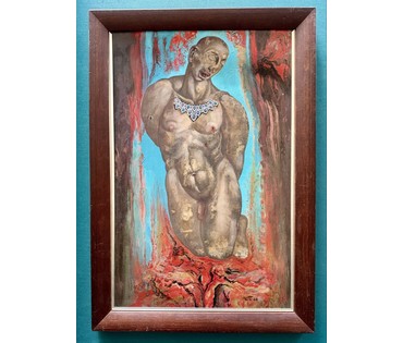 Скрипниченко Г.С. Художник-сюрреалист, "белорусский Дали"."Сучасны Сэбасцян", 1968г. Смешанная техника. Размер 59х41,5 см. № 3889 (артикул №3889) - фото №1