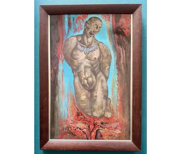 Скрипниченко Г.С. Художник-сюрреалист, "белорусский Дали"."Сучасны Сэбасцян", 1968г. Смешанная техника. Размер 59х41,5 см. № 3889 (артикул №3889) - фото №3