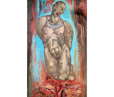 Скрипниченко Г.С. Художник-сюрреалист, "белорусский Дали"."Сучасны Сэбасцян", 1968г. Смешанная техника. Размер 59х41,5 см. № 3889 (артикул №3889) - фото №6