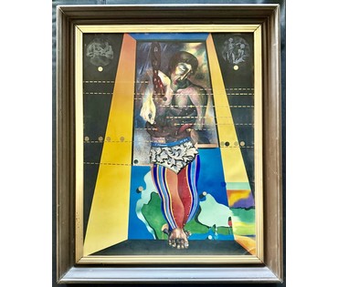 Скрипниченко Г.С. Художник-сюрреалист, "белорусский Дали". Каталожная работа "Святы Себасцян", 1968-1981г.г. Смешанная техника. Размер 70х54 см. № 3894 (артикул №3894) - фото №2